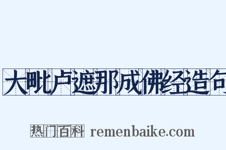 大毗卢遮那成佛经造句是什么意思的图片